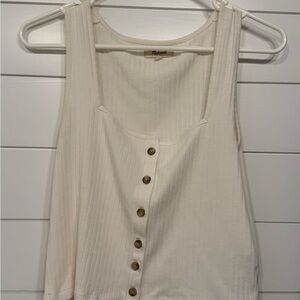 White Button-Down Madewell Tank Top